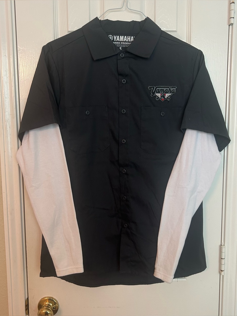 Yamaha Work Shirt Mens Small Thermal Long Sleeve Mechanic Motorcycle